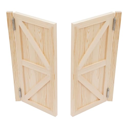 Porta a battente in legno di pino con motivo simmetrico, adatta per ingresso cucina, soggiorno, ufficio (legno, 90 x 90 cm)