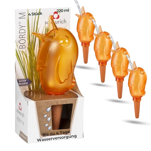 Scheurich Dozownik wody Bördy kolor pomarańczowy, rozmiar 20 cm, pojemność 220 ml do 4 dni nawadniania roślin (4)