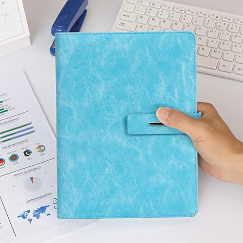Colacoo A5 Notebook Binder, A5 Pu Leather Binder 6 Ring Planner Loose Leaf Personal Organizer Binder Cover For A5 Filler Paper, Binder Pockets,Refillable Inserts With Magnetic Buckle Closure- Blue #TOP6