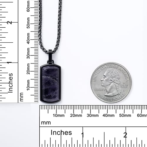Cross Necklace for Men with Amethyst/Black Onyx/Bible Verse/Turquoise/Meteorite/Lapis Lazuli Dog Tag pendant Necklace for Men Women with Steel Box Chain2