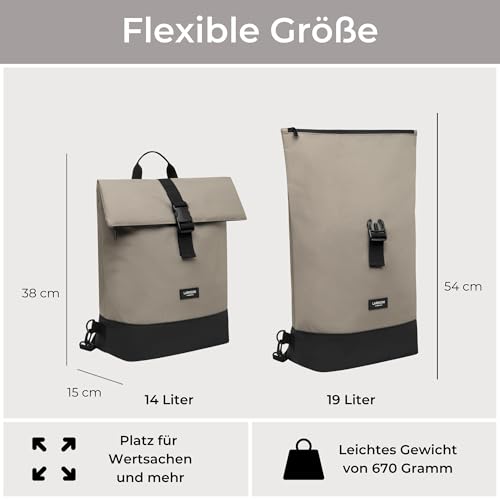 LARKSON Fahrradtaschen für Gepäckträger Damen & Herren Grau - Tammo Bike - 2 in 1 Fahrrad Tasche Rucksack & Gepäckträgertasche Hinten - Wasserabweisend