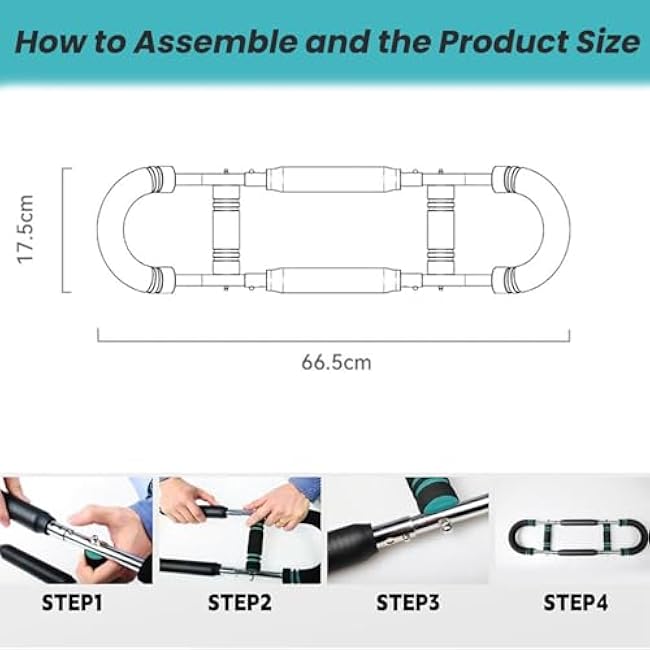 TechlyPro PowerBar, Techly Pro Twister Arm Trainer, Adjustable Chest Workout Equipment Detachable Design Fitness Anywhere, Three-Speed Adjustment & Portable & Detachable for Home Fitness