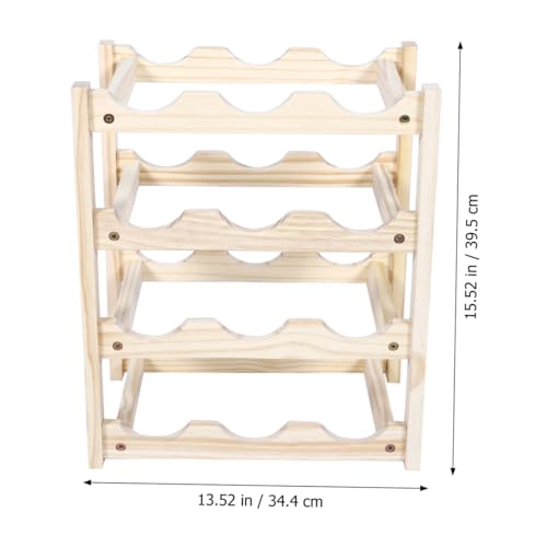 Soporte para botellas de vino de madera sólida miniatura 2