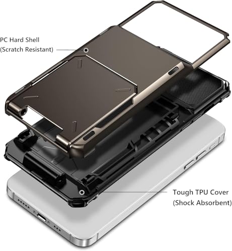 Draamvol for iPhone 16 Phone Case with Card Holder Slots Armor Shockproof Flip Wallet Case Hard PU Back Soft TPU Inner Bumper Cover for iPhone 16 Case - Image 3
