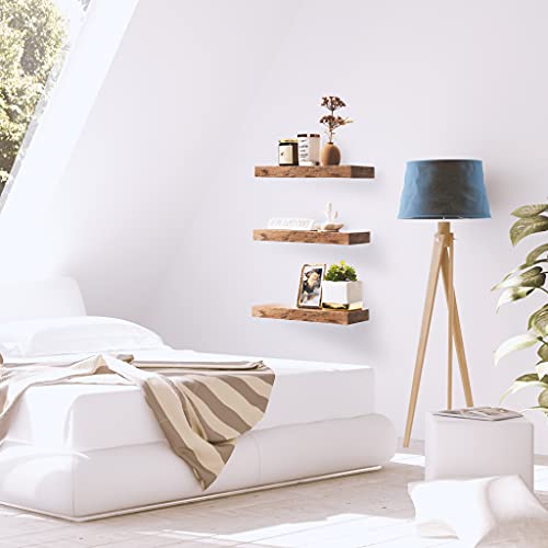 Sorbus Floating Shelf Set — Rustic Engineered Wood Hanging Rectangle Wall Shelves — Perfect For Home Décor, Trophy Display, Photo Frames, And More #TOP1