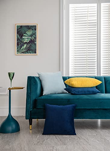 Dezene 12X20 Throw Pillow Cases Teal: 2 Pack Cozy Soft Velvet Rectangular Decorative Pillow Covers For Farmhouse Home Decor #TOP1