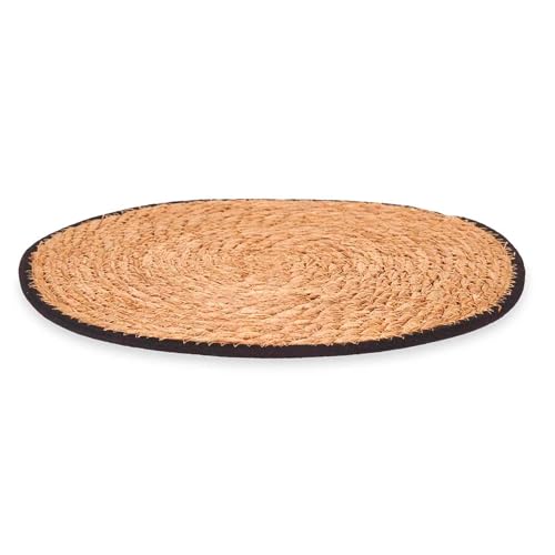 Salvamantel Esparto Borde Tela Negro 35c colección Kinvara