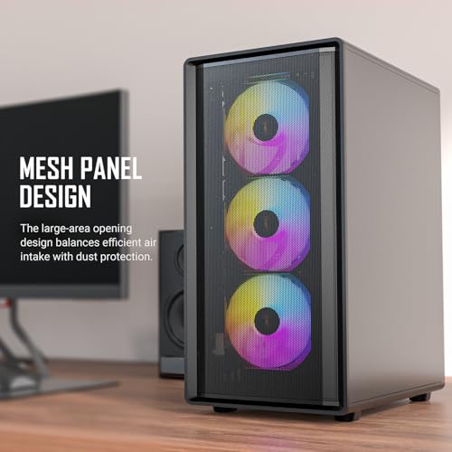 Image of Antec P6 Neo ARGB, 4 PWM ARGB Fans Included, 240 mm Top Radiator Support, Type-C 3.2 Gen 2, Tool-Free Tempered Glass Side Panel, High Airflow, Mid-Tower ATX PC Case