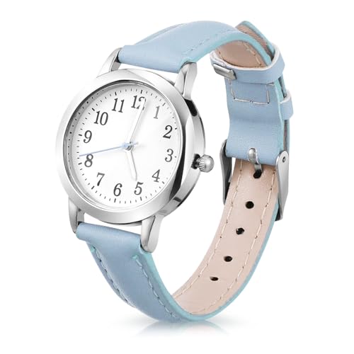 CLISPEED Reloj De Cinturón Impermeable Resistente Correa De Reloj De Mujer Dama Relojes Impermeables para Mujer Fashionable Delgado Mirar Simple Ver Mujeres Relojes Inteligentes PU Blue