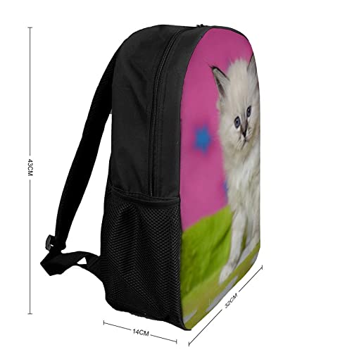 Cartable imprimé 3D chat résistant pour les étudiants de mode décontractée - 2