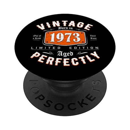 Regalo 49 años Cumpleaños Hombre Mujer - Vintage 1973 PopSockets PopGrip Intercambiable