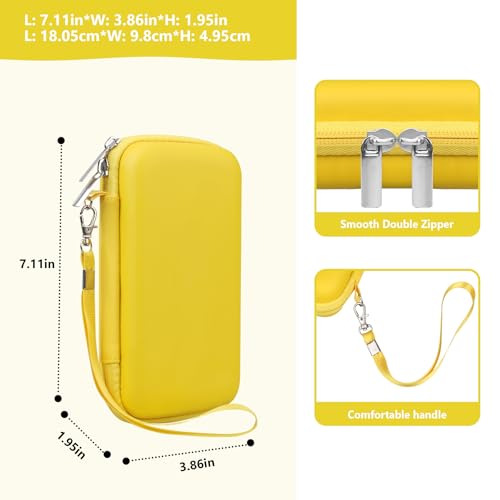 Image of Supmay Hard Carrying Case Compatible with Nintendo DS Lite NDSL, Gameboy Advance Games Storage Holder Travel Bag with Mesh Pocket for USB Charging Cable, Stylus, Earphones, Game Cartridge, Yellow