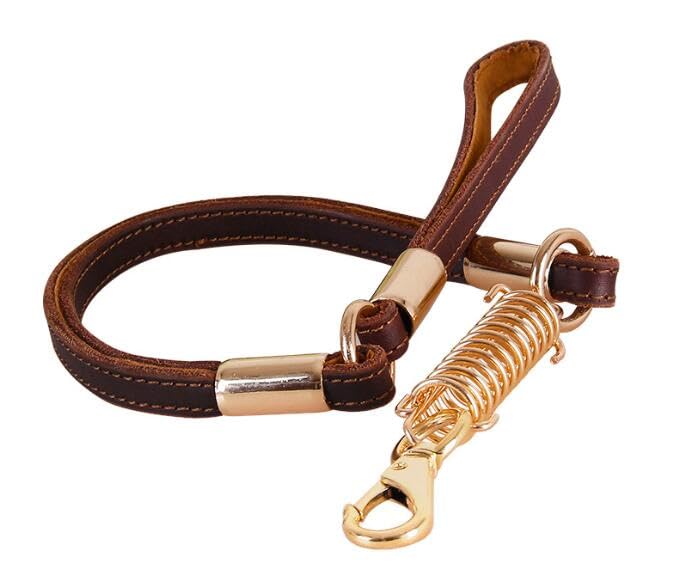 Correa Para Perros De 3 Metros De Largo, De Piel Auténtica, Trenzada, Marrón, Para Perros O Medianos, Ajustable, De Entrenamiento (2 M