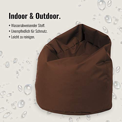 KABA SALES Sitzsack Birne Riesensitzsack Outdoor Indoor Kinder Tropfenform Bodenkissen 16 Farben (3XL, Brown) – Bild 6