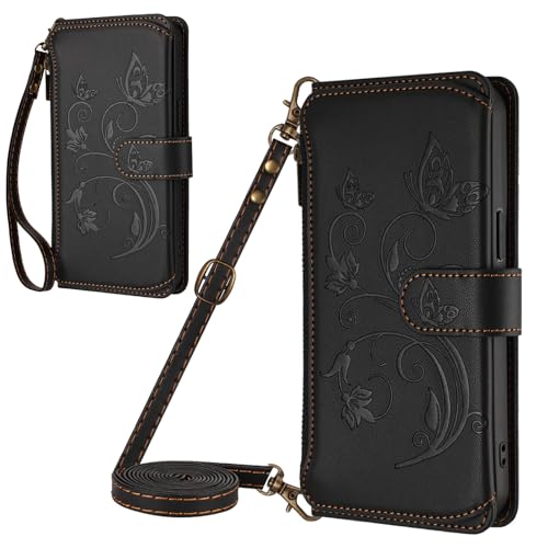 Materiale Premium: questa custodia a portafoglio in pelle è realizzata in pelle PU aggiornata e paraurti interno in TPU resistente, che offre una protezione completa e una sensazione di comfort al tatto e un aspetto piacevole. Le cuciture rinforzate la rendono più resistente e protettiva.