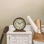 NIKKY HOME Antique Mantel Clock, Battery Operated Decorative Desk Table Clock for Home, Office, Living Room, Bed Room, Brown - Image 2