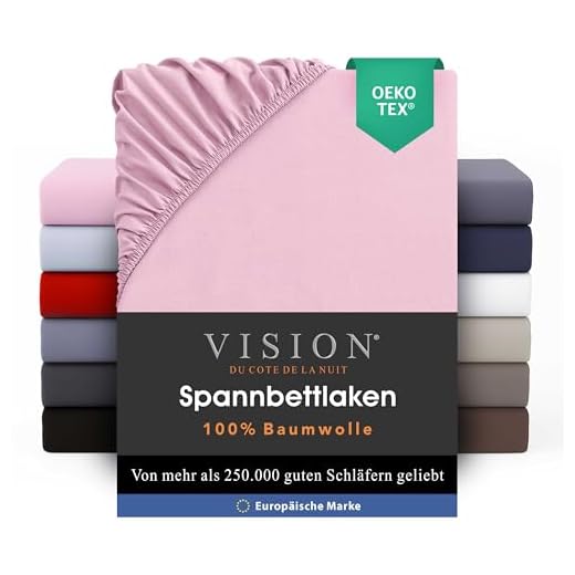 Vision - Spannbettlaken 180x200cm - Rosa - 100% Baumwolle