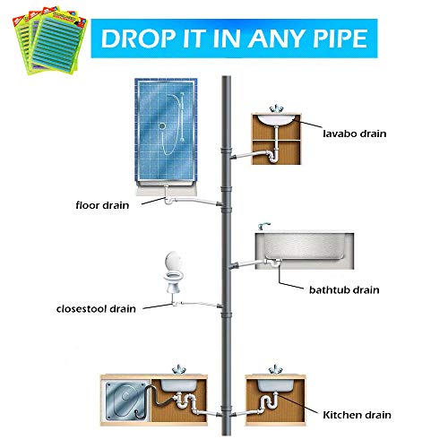 image for Coodoo 48PCS Drain Cleaner Sticks Sink Deodorizer Clog Remover Organic