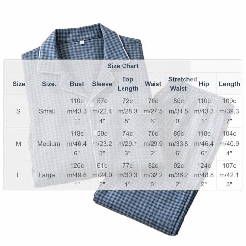 Aswuknt Men's Pajamas Set Plaid Thermal Long Sleeve Button Down Sleepwear - image 5