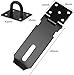 Padlock Hasp 4 Inch Door Hasp Latch Lock Stainless Steel Padlock Clasp Black Hasp Lock Gate Hasp with Fixing Screw for External Doors Window Cabinet Pet Cage