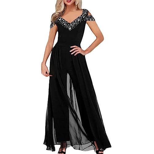 Tuta Donna Elegante Cerimonia Jumpsuit Curvy...