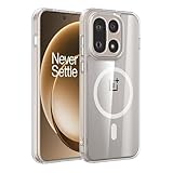 Cresee Magnetic for OnePlus 15 Case, Compatible with Magsafe, Crystal Clear Hard Back + TPU Bumper Shockproof Phone Cover with Magnet for OnePlus 15 - Transparent