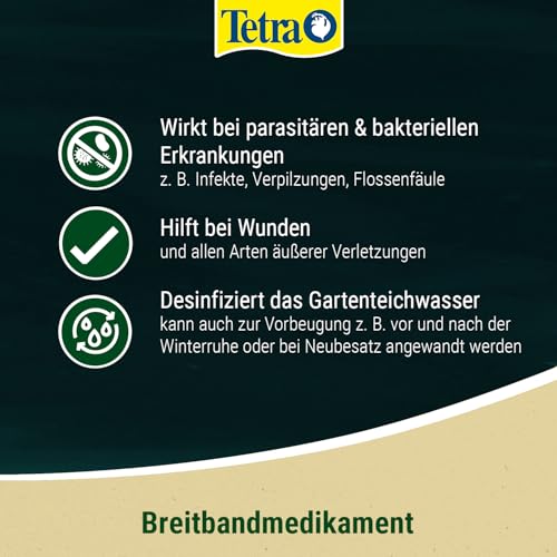 Tetra Pond MediFin - Medikament für Teichfische gegen die häufigsten Krankheiten, auch zur Vorbeugung und Desinfektion, 1 L