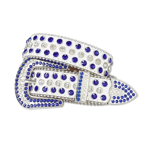 Ceinture en cuir cloutée femme de style western ornée de strass premium