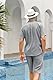 Runcati Herren 2 Stück Leinen Set Regular Fit Knopfleiste Strand Hemd und Shorts Kurzarm Sommer Outfits Grau L