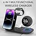 Wireless Charger with Alarm Clock, 6 in 1 Wireless Charging Station, 15W Fast Charge Portable Travel Charger, Magnetic Wirelss Charger Stand for Cell Phones, Watches, Headphones