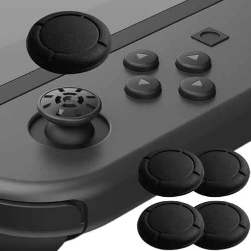 （01:30時点） ShotR Switch Joy-Con 用 スイッチ ジョイコン スティックカバー ボタンカバー カバー アナログスティックカバー アナログジョイスティックカバー コントローラー キャップ ジョイスティックカバー ニンテンドースイッチ 修理 交換 純正 に近いデザイン ブラック 黒 【4個入】(ブラック)