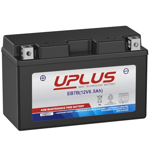 YT7B-BS UPLUS Motorcycle Battery EB7B-4 ATV Scooter ATV AGM Battery Maintenance Free Compatible with Yamaha CAN-AM Ducati Kawasaki Suzuki Triumph