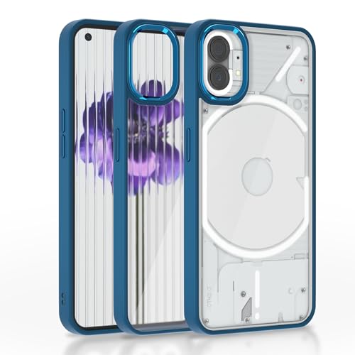 Image of Amazon Basics Cover for Nothing Phone 1 |Electroplated Crome Metal Ring | Full Camera Protection | Raised Edges | Super Soft Side TPU Bumper Case (Indigo)