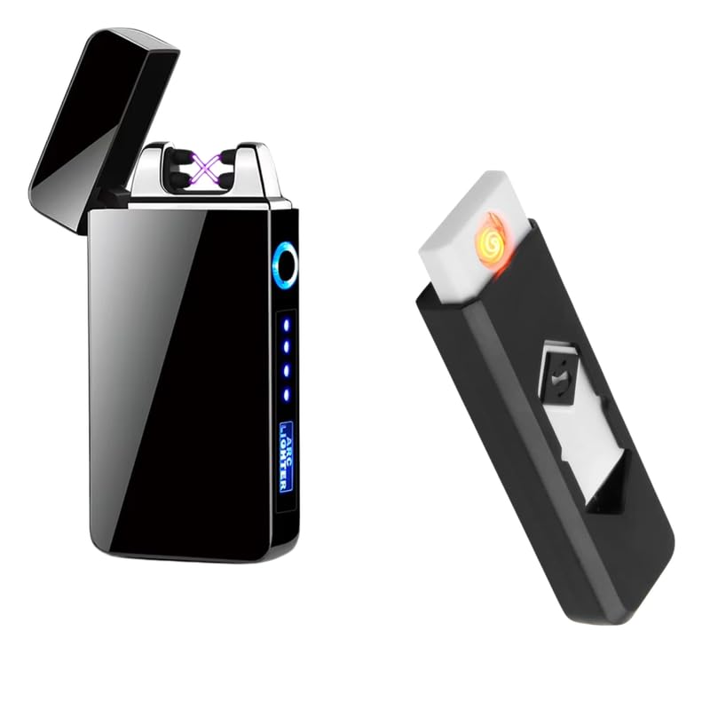 drumstone 𝐂𝐨𝐦𝐛𝐨 c1125 l121 usb rechargeable flameless lighter, dual windproof, 3-year warranty & usb rechargeable windproof cigarette lighter, compact, lightweight, eco-friendly