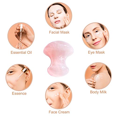 Jovivi-2pcs-Natural-Rose-QuartzGreen-Aventurine-Mushroom-Shape-Gua-Sha-Guasha-Scraping-Massage-Tool-Sets-Board-for-Spa-Relaxing-Meditation