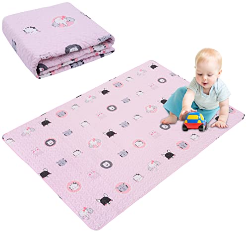 Image of MIIMER Washable Baby Play Mat Portable Playmat for Babies 63x43”, Foldable Toddler Playpen Mat Non-Slip Baby Tummy Time Mat, Soft Floor Play Mats for Infants Extra Large Crawling Mat