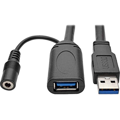 Tripp Lite 20M USB 3.0 Active Super speed Extension Repeater Cable USB-A M/F (U330-20M), Black, 20 Months