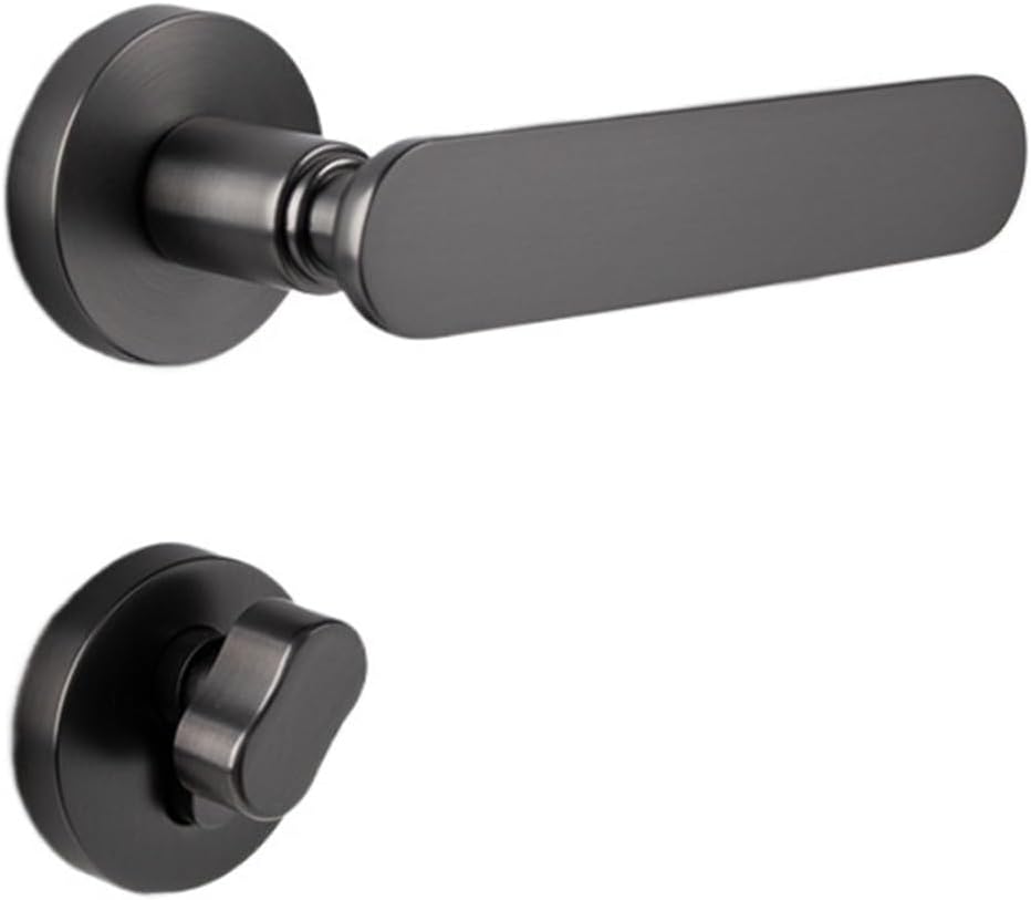 Silver Modern Light Luxury Indoor Door Lock Household Magnetic Silent Bedroom Door Handle Room Door Lock(B7 2006 Gray Magnetic Suction)