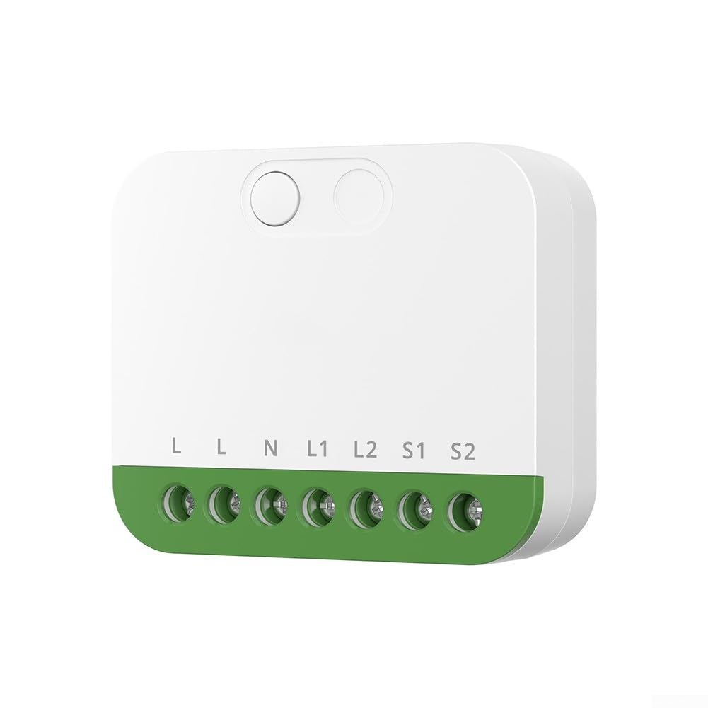 Smart Lichtschalter WLAN für mini 2-Wege Schalter für Alexa Google Assistant App Steuerung Neutralleiter 45x40mm Weiß