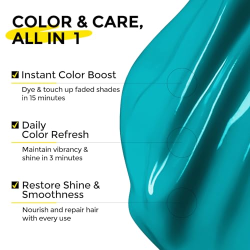 Image of COLORLOMO Color Depositing Conditioner, Semi Permanent Hair Color for Bleached, Highlighted & Color-Treated Hair, Hydrating Formula with Shea Butter & Almond Oil, 6oz-Teal