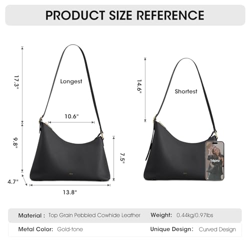 Kattee Bolsa Hobo para Mujer en Cuero Suave Diseño Curvo miniatura 3