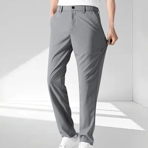 NATHGAM Men's Stretch Dress Pants Slim Fit Lightweight Flat Front Straight Trousers Wrinkle-Free Casual Business Golf Pants2