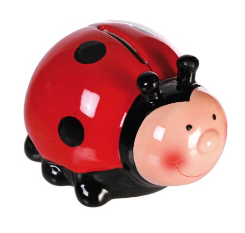Kenzies Gifts Emergency Dosh Pot - Ladybird Ceramic Savings Bank / Money Box - Perfect Christmas, Secret Santa Present For Men, Gents, Women, Woman - One Supplied