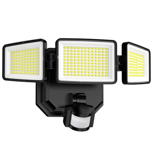 302 LED Strahler mit Bewegungsmelder Aussen, 1500LM Batteriebetriebene...