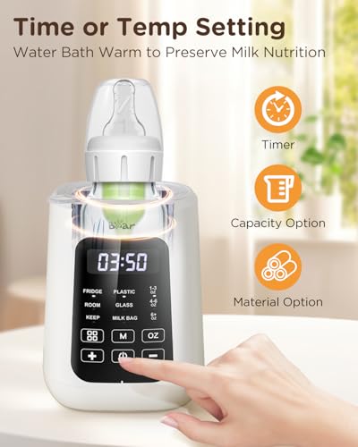 Image of Bear Baby Bottle Warmer, Fast Warming Breast Milk Formula, White