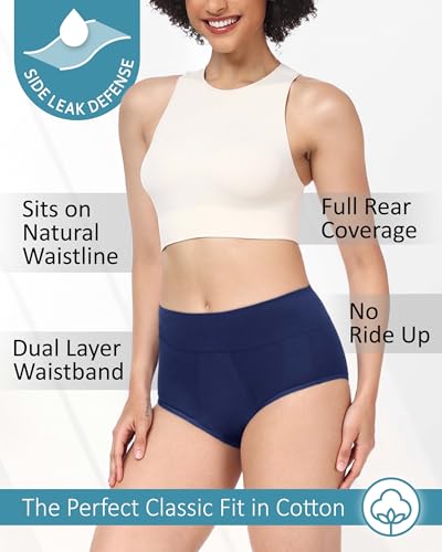 Neione Women Period Underwear Heavy Flow High-Waisted Cotton Panties Menstrual Briefs Holds 4 Tampons4