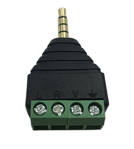 Adaptador Audio Video Jack 3.5mm TRRS a Terminal 4 Pines 2-Pack miniatura 5