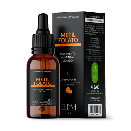 Vitamina B9 Metilfolato em Gotas Sublingual 30 mL ELLYM NUTRITION...