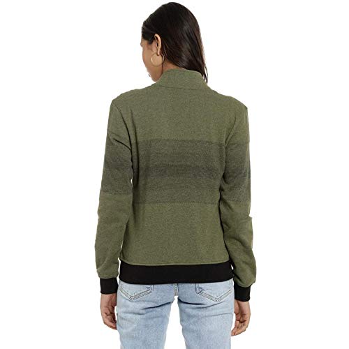 Image of PINACOLADA Women Stylish Striped Casual Jacket(AWZ19 JKHNZP01 W PLN OLBL AZ M)