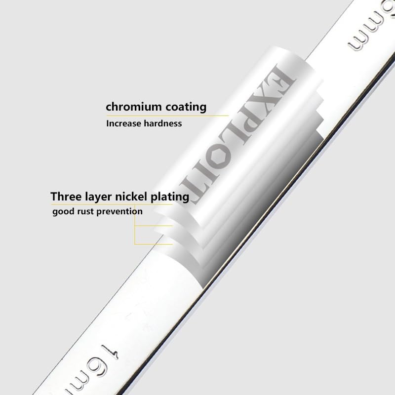 Juego de Llaves Fijas,Llaves Fijas 1 llave de mango corto de 72 dientes CRV, llave combinada reversible de apertura rápida, herramientas de reparación de automóviles de 8 a 19 mm(5Pcs 10-19mm)